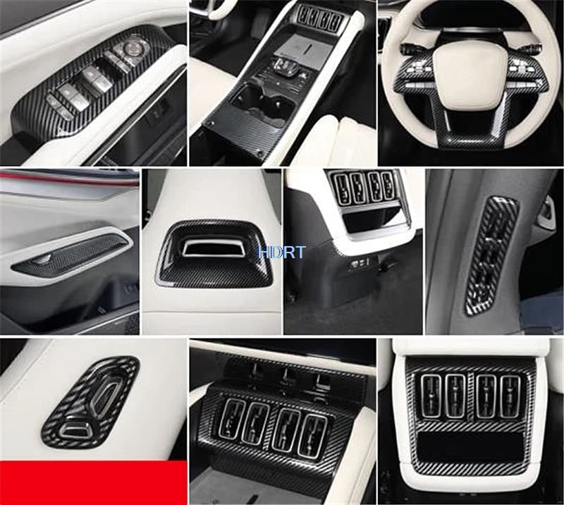 Car Styling volante Gear pannello di controllo della finestra presa d'aria Trim adesivo interno in fibra di carbonio per BYD Song L 2023 +