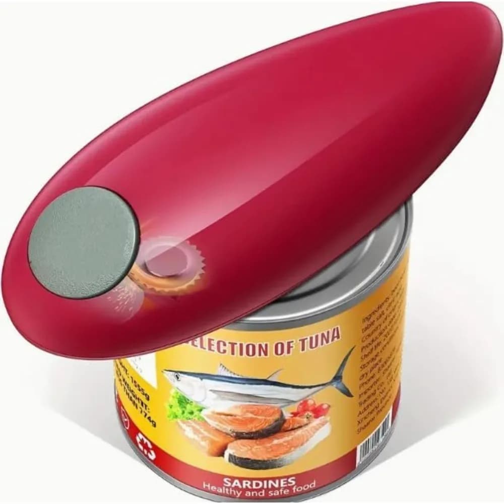 1pc apriscatole elettrico rosso apribottiglie apriscatole facile apriscatole automatico con utensili da cucina con bordo liscio
