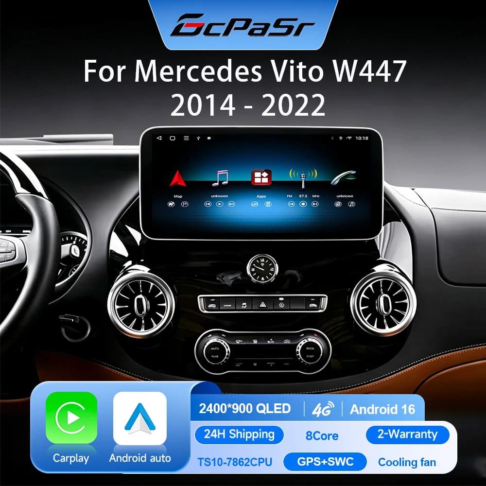 Auto Android per Mercedes Vito W447 2014-2022 13 pollici Radio Stereo Multimedia Player 5G wifi navigazione GPS 1920*1200 7862 CPU BT