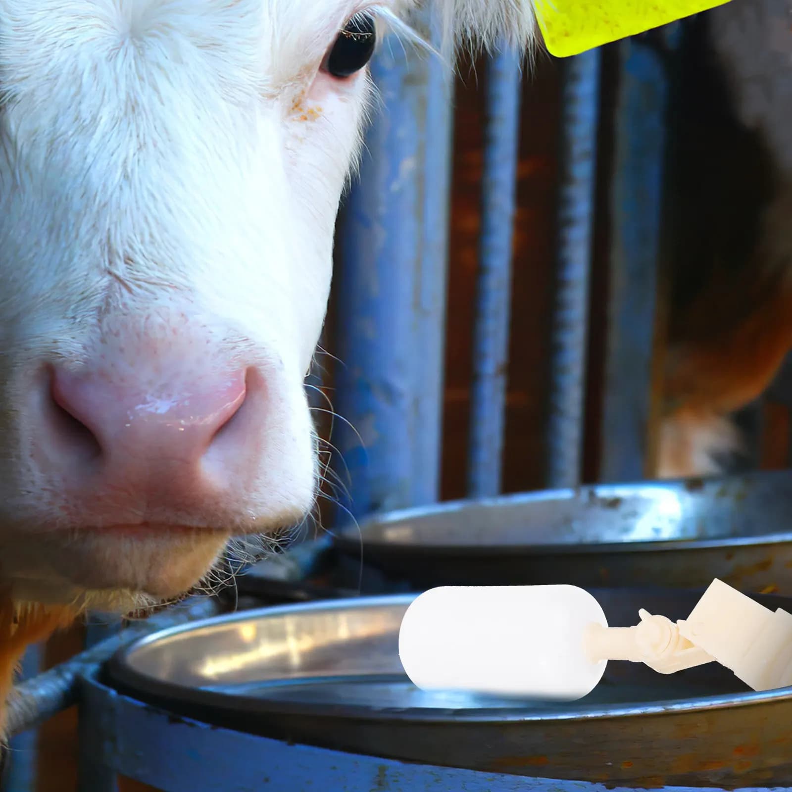 Valvola a Sfera Galleggiante in PVC Riutilizzabile per Abbeveratoi Automatici con Controllo del Livello dell'Acqua per Bovini, Ovini, Suini, Cavalli, Cani e Allevamenti