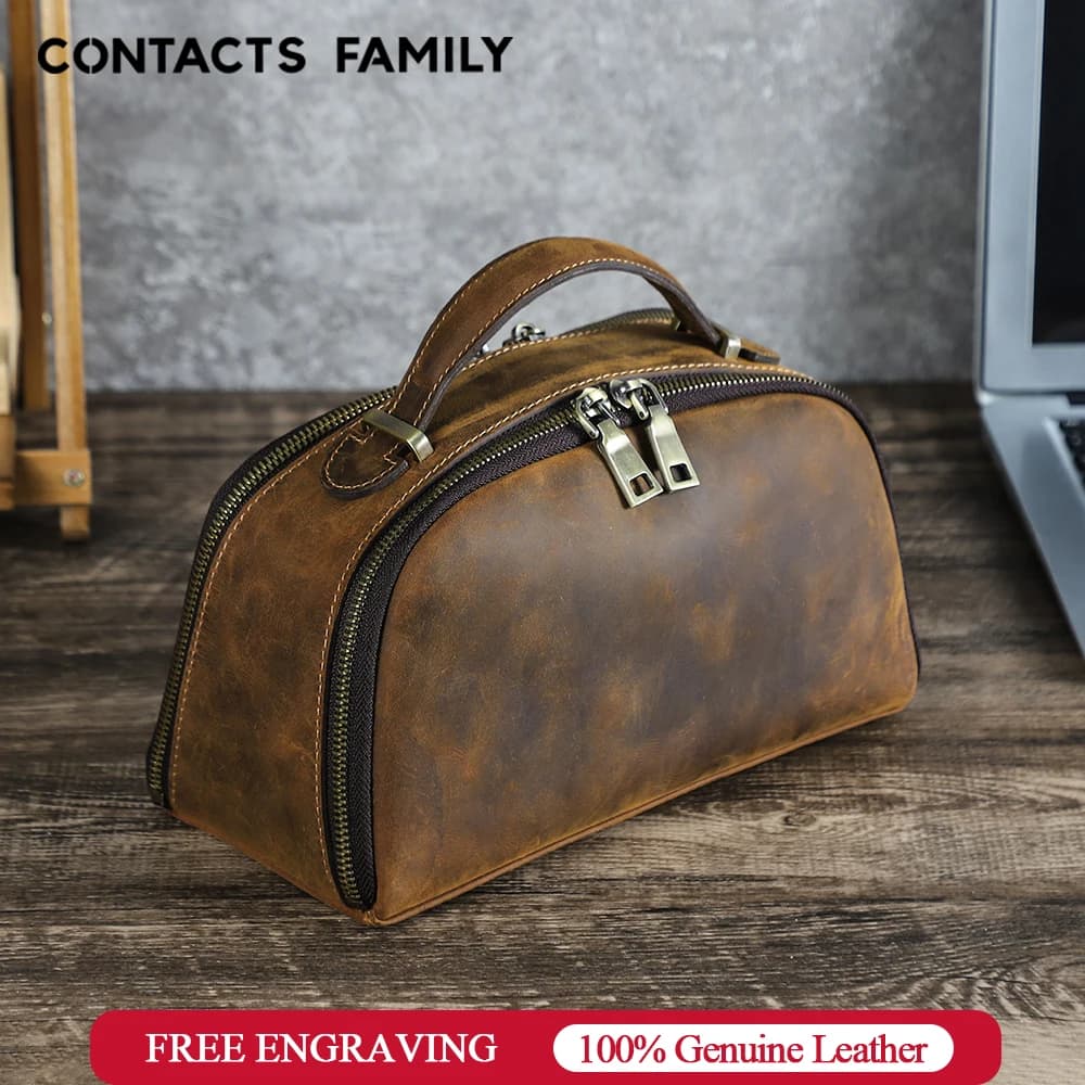 Custodia per organizer in vera pelle per auricolari Cavo USB Caricatore per telefoni cellulari Borsa per accessori per laptop digitali per PC