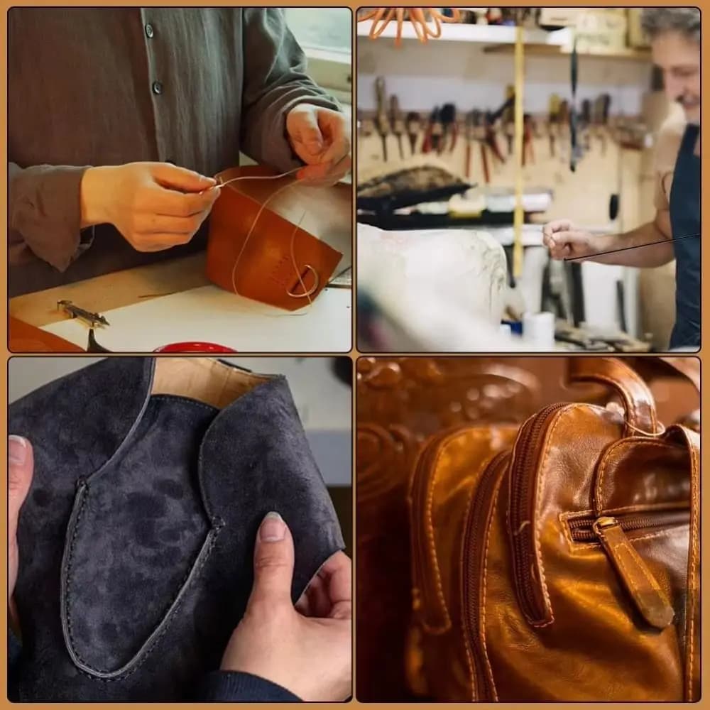 Set di puntali per cucire in pelle multifunzionale professionale con manico Kit di strumenti per la riparazione di scarpe Filo di nylon sostituibile