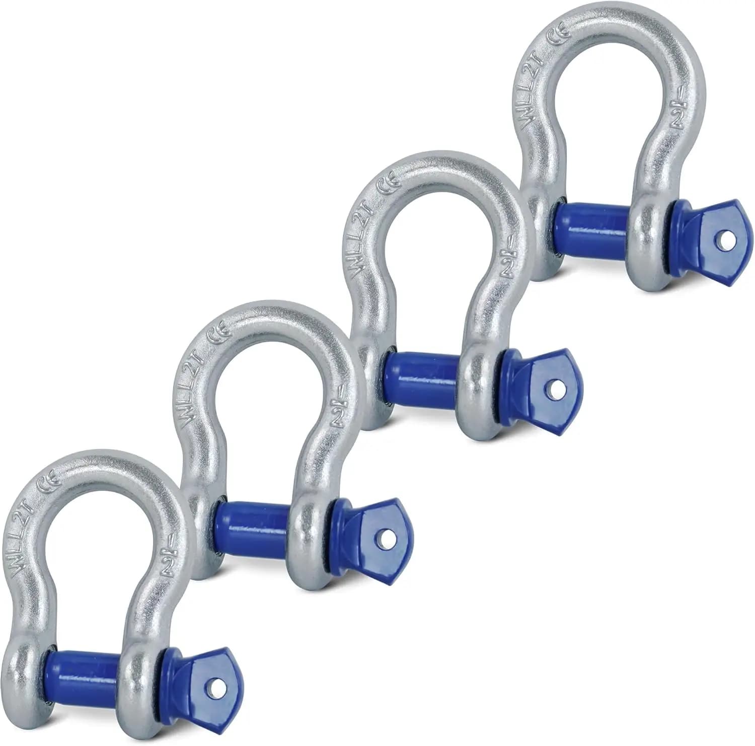 4 Pack 1/2" D Ring Shackle with 9/16" Screw Pin, 26,400 lbs Break Strength Heavy Duty Tow Recovery for Off-Road Jeep Truck ATV