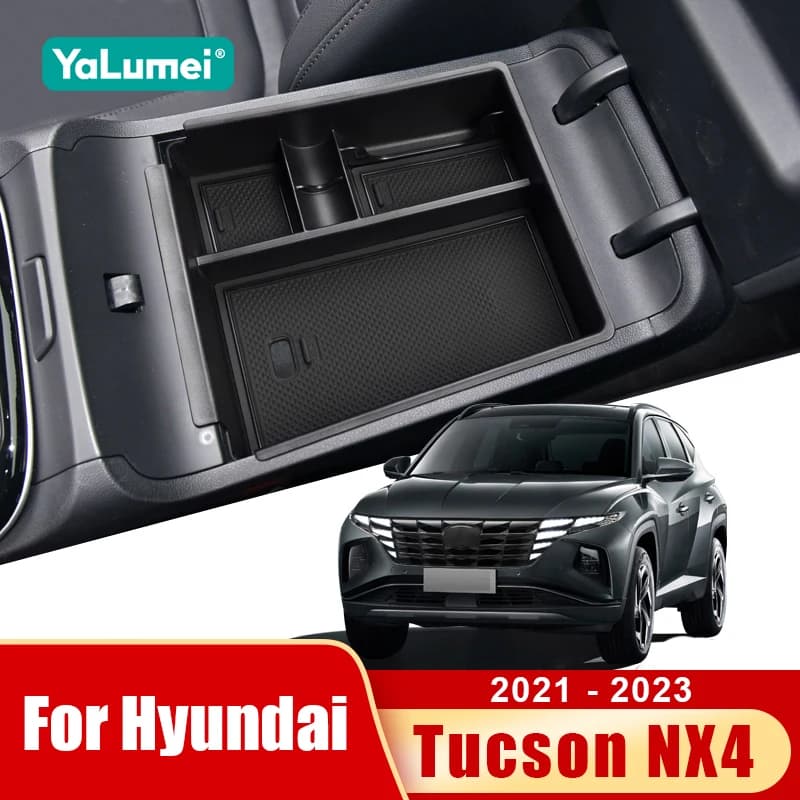 For Hyundai Tucson NX4 2021 2022 2023 Hybrid N Line Car Central Armrest Storage Box Organizer Tray Accessories