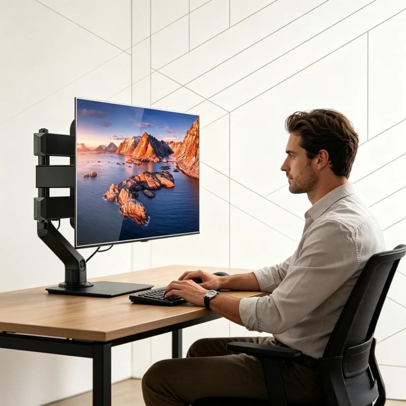 20° tiltable TV Wall Mount Bracket 360° Rotated Holder Universal TV Mounts for 10-27'' Computer Monitor Stand Monitor Flat Pane