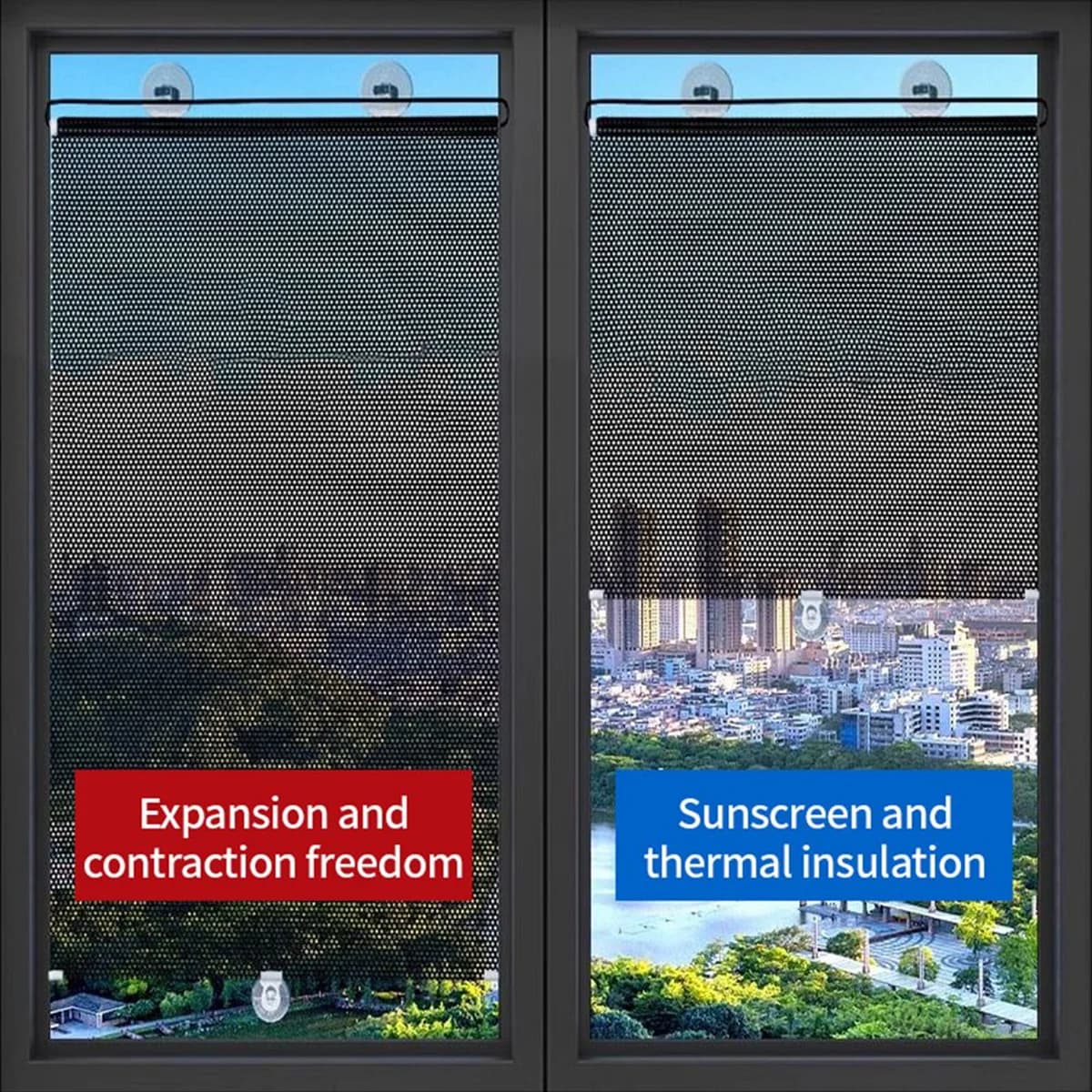 ABNQ Tenda parasole per finestra, tende con protezione UV, parasole termoisolante retrattile per auto, visiera parasole 45x125 cm