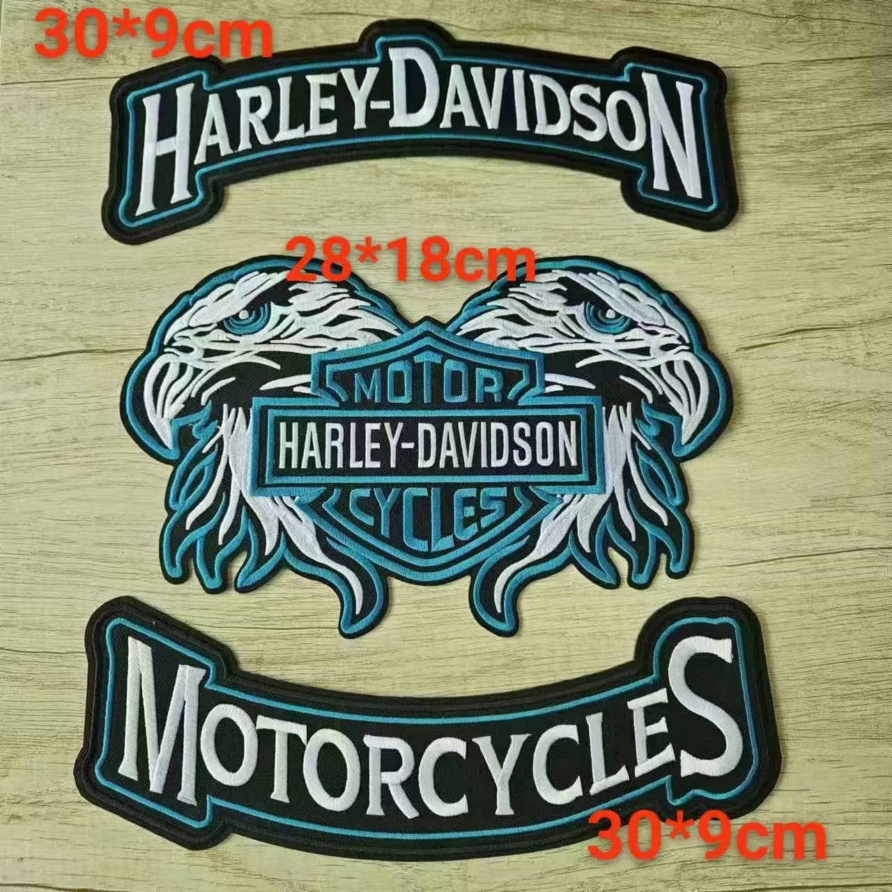 Sewn Style Motorcycle Harley Davidson Embroidered Punk Eagle Patche Armband Backpack Hook Backing for Clothing Styling Accessory
