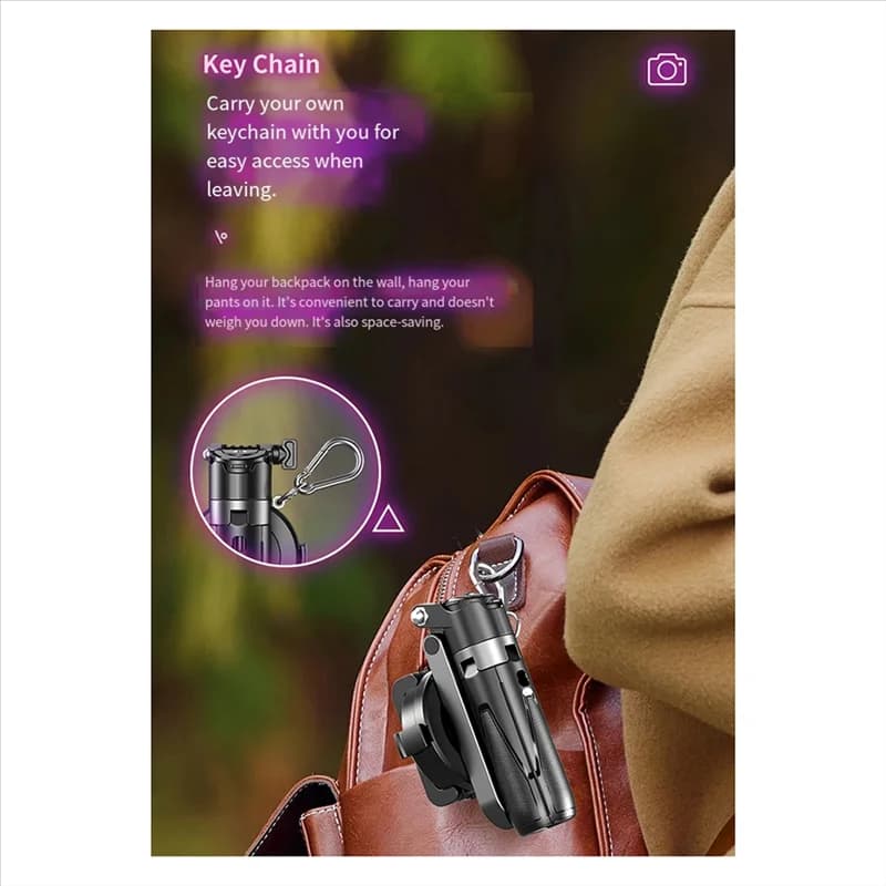 -ABGQ Bastone selfie treppiede multifunzionale Mini bastone selfie Bluetooth Bastone selfie telescopico portatile