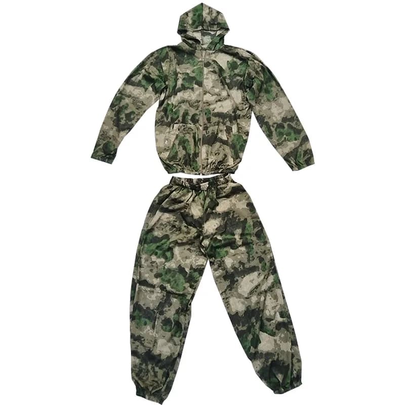 Outdoor Hoodies Sets Men Lightweight Mesh Camo Suits Summer Breathable Coveralls Tactical Hunting Clothes Anti-Mosquito Workwear