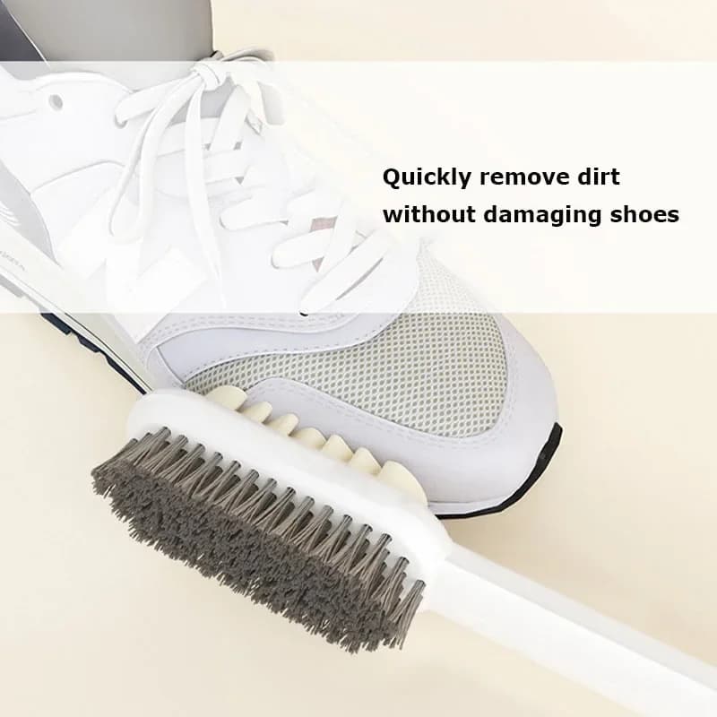 Spazzola per Pulizia Scarpe e Stivali a Doppia Faccia con Manico Lungo per Rimozione Macchie e Polvere