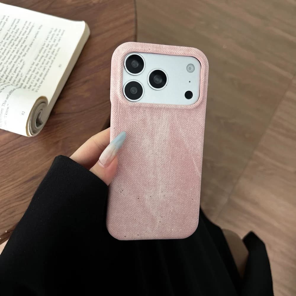 Custodia Protettiva Lusso Glitter Denim Effetto Pelle Antiurto Smerigliata Antiscivolo per iPhone 17 Air 16 15 14 13 12 Pro Max