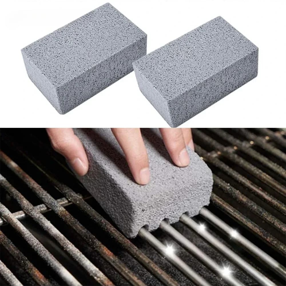 1PC BBQ Grill Cleaning Stone, Grease Stain Remover Brick for Barbecue Racks, Practical BBQ Tools