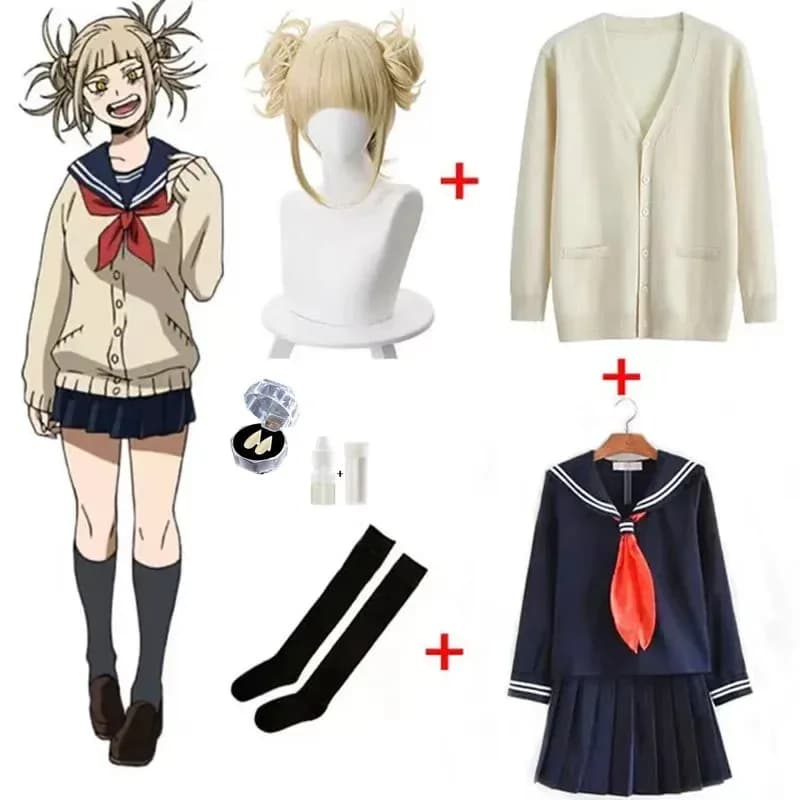 HAni 2025 Anime My Hero Academia Himiko Toga Costume Cosplay JK Uniforme Gonne Cappotto del maglione Halloween Vestiti di Natale Wom ☆ ★ ww