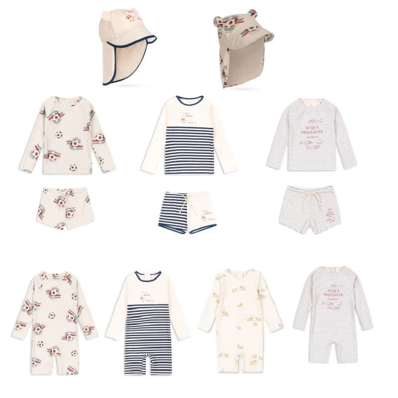 Children's swimsuit 2026, new summer model with long sleeves, sunscreen, fashionable, for boys, cotton, fast drying, with cartoon print, ideal for vacation