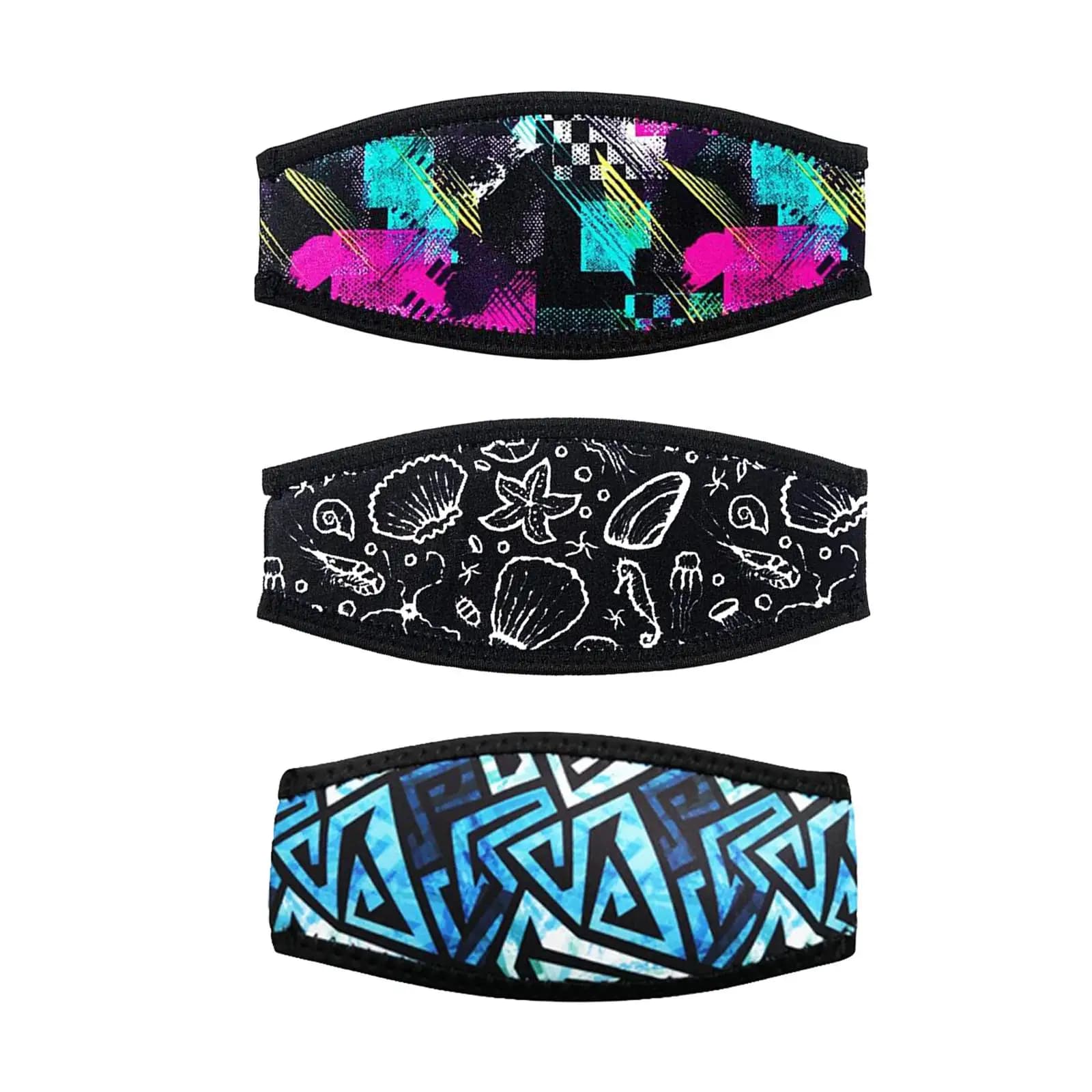 Scuba diving and snorkeling mask strap with sewn edges Waterproof sports accessories Measurable 7.9x3,5 inch durable underwater mask strap