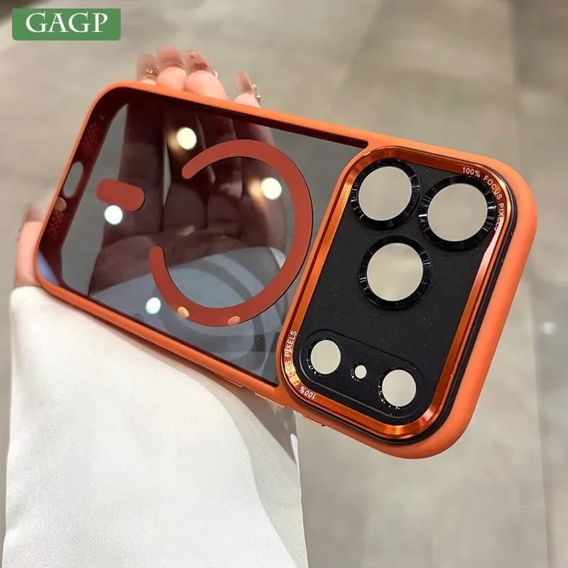 Per iPhone 16/17, Cover Magnetica Trasparente Antiurto in PC per Magsafe (Pro, Plus, Pro Max)