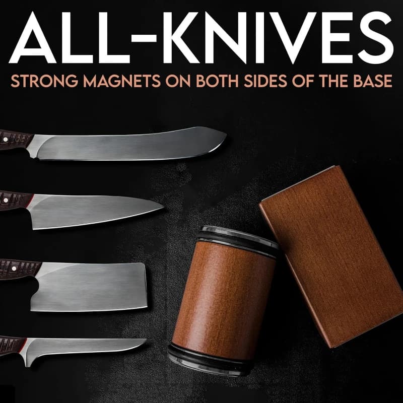 Affilacoltelli con rotolamento Portacoltelli magnetico Kit pietra per affilare diamantata con accessorio da cucina con rullo angolare da 15 e 20 gradi