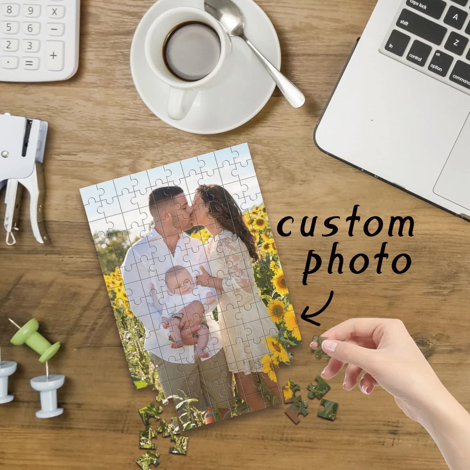 35/150/300/500/1000 pezzi bel coppia di girasoli Foto personalizzata Puzzle di decompressione personalizzati Puzzle personalizzati in foto Mosaico