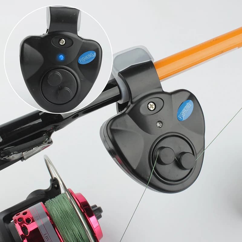 1 Pezzo Allarme Elettronico da Pesca con Ammortizzatore per Canna da Mare, Buzzer Intelligente per Pesca Notturna e a Carpa