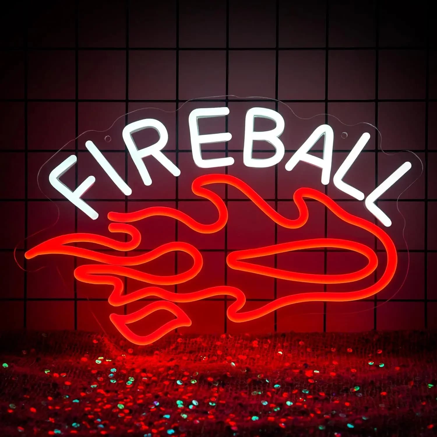 Fireball Whisky Insegna al neon Alimentata tramite USB Luce al neon a LED per uomo Grotta Home Bar Negozio Camera da letto Festival Decorazioni per feste Regali di compleanno