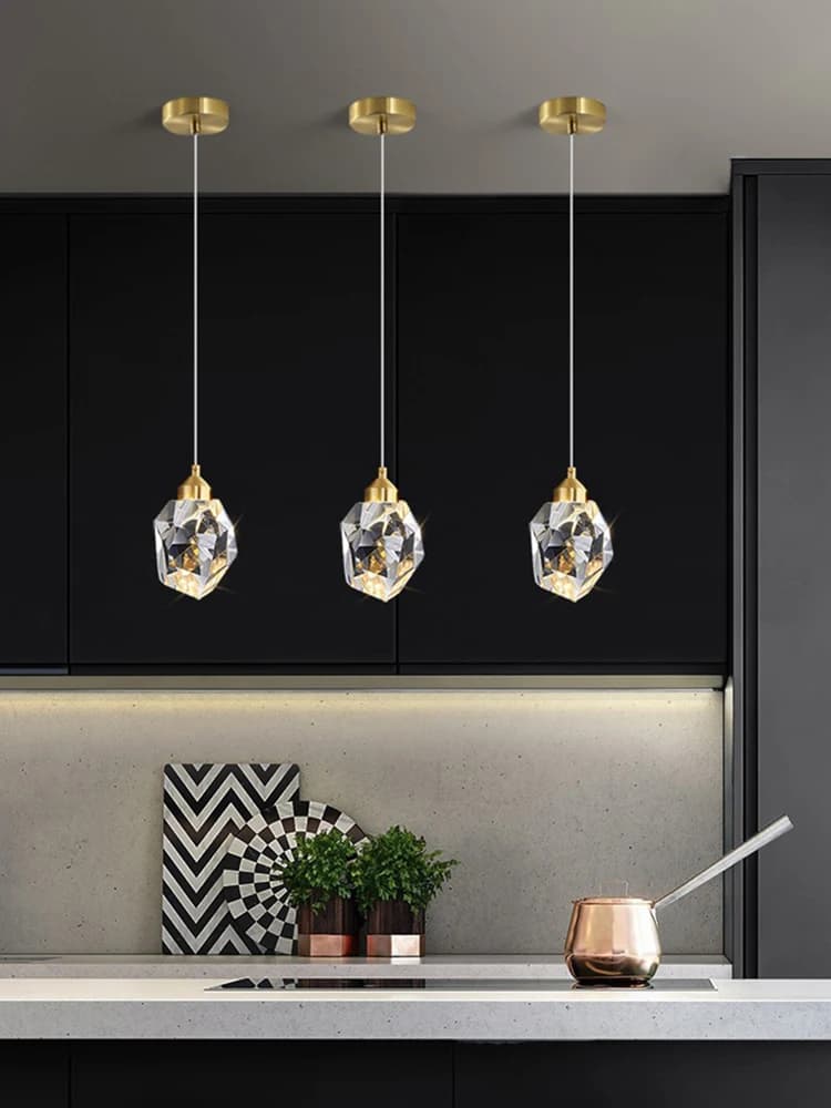 Lampadario leggero di lusso in cristallo K9 Piccolo lampadario moderno e minimalista per ristorante, bancone bar, camera da letto, comodino, linea lunga