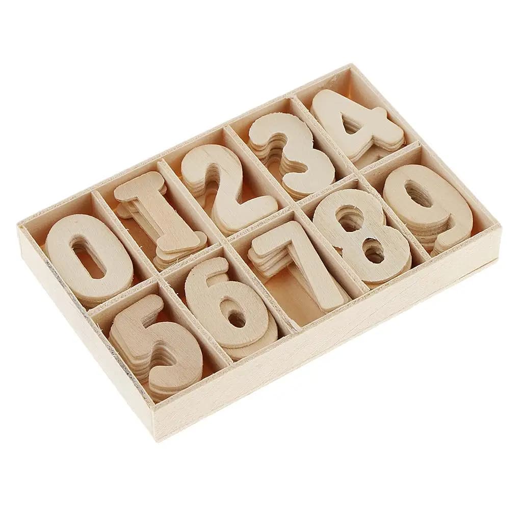 Blocchi Educativi in Legno con Numeri, Giocattolo per l'Apprendimento dei Bambini, Pezzi di Legno per Aula, Casa, Arte e Artigianato