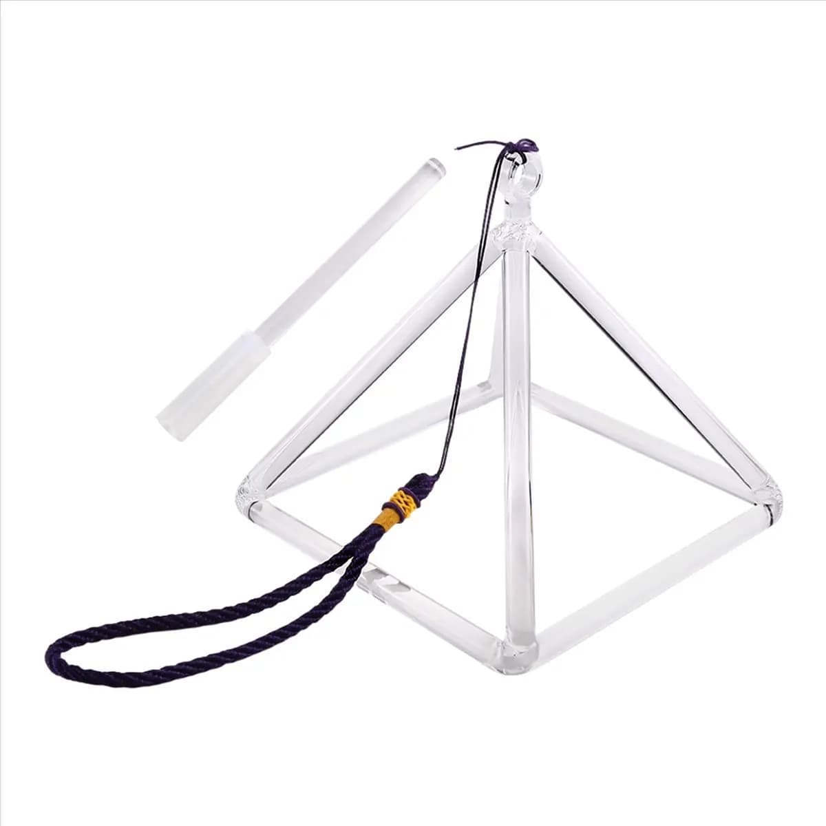 B72ABG 6inch Quartz Crystal Singing Bowl Sound Therapy Pyramid Yoga Meditation Transparent Tibetan Bowl Percussion Instruments