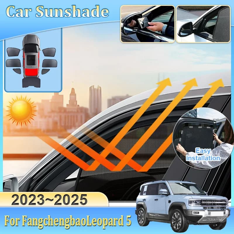 Parasole per Finestrini Auto per Fangchengbao Leopard 5 Denza B5 2023-2025, Tenda a Rete per Parabrezza che Blocca i Raggi UV, Accessori Auto