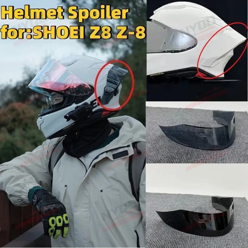 Motorcycle Helmet Spoiler Large Tail Non-destructive Installation Suitable for SHOEI Z8