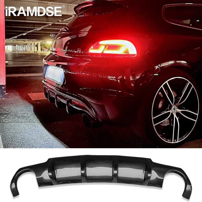 Diffusore posteriore per Volkswagen Scirocco R Kit carrozzeria auto nero lucido R20 2009 - 2014 15 16 17 Splitter in plastica Spoiler paraurti