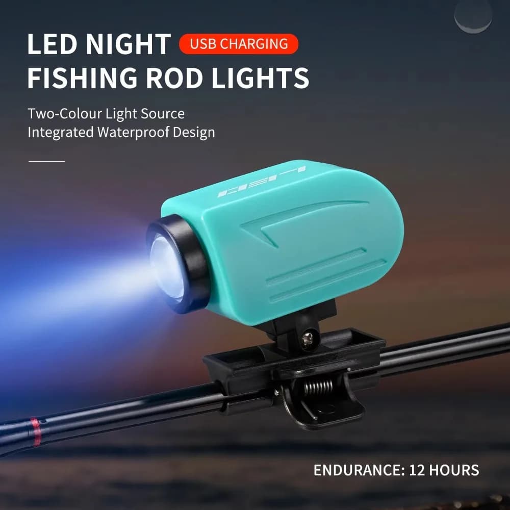 LED clamp Mini fishing rod Torch vibration sensor Gentle fishing lamp Rechargeable outdoor LED fishing pocket lamp via USB