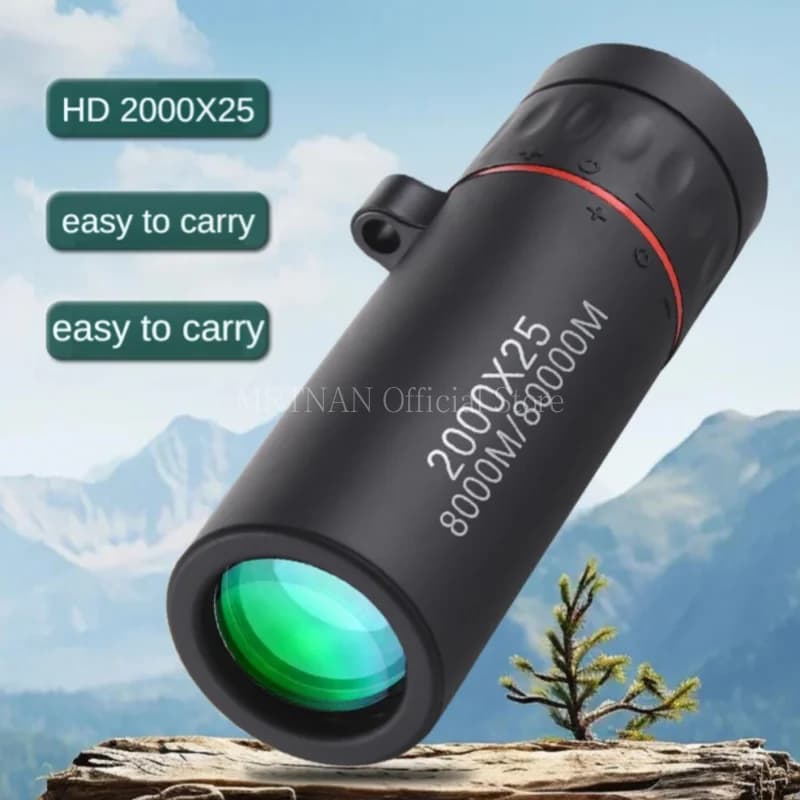 2000x25 monoculare Long Reach Night Range 12X HD ingrandimento monoculare campeggio accessorio da caccia potente Mini telescopio telefonico