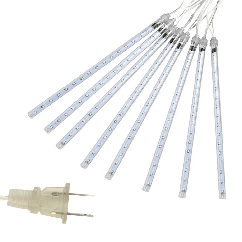 Luci a Cascata a Forma di Ghiacciolo 8 Tubi 30cm per Esterni Luci Natalizie a Cascata per Feste Albero di Natale Spina USA