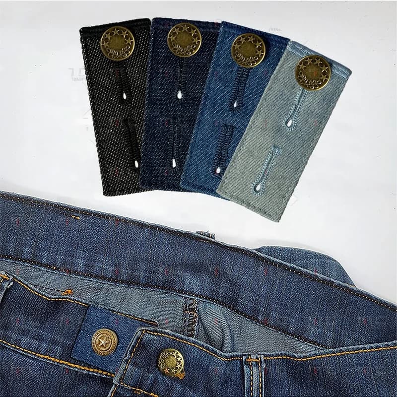 Denim Waistband Extender Vintage Star Metal Button Jean Waist Expander Pants Button Extension Strap for Tight Trousers