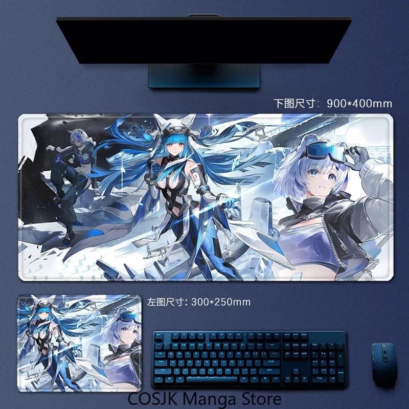 Tappetino per mouse da gioco esteso XXL ZMD Perlica Anime Arknights: Endfield Game Merch, antiscivolo, per tastiera e scrivania, per PC Gamer