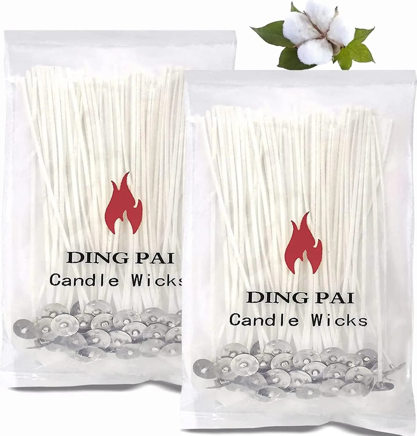 100 Stoppini in Cotone per Candele, 6 Pollici, a Bassa Emissione di Fumo, Pre-Cerati per Creazione Candele Fai-da-Te