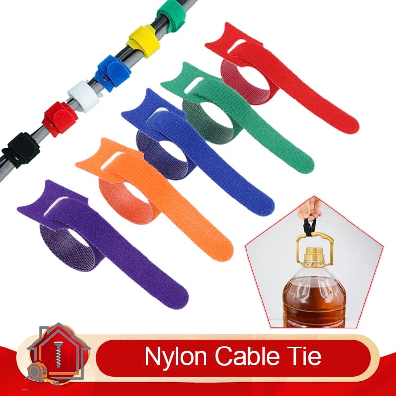 50-500 Pezzi Fascette Riutilizzabili 12x250mm Tipo T, Nastro in Nylon con Chiusura a Strappo, Organizzatore di Cavi Regolabile