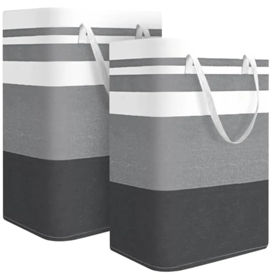 2-Pack Large Laundry Bag, Waterproof, Collapsible Tall Clothes Hamper with Extended Handles for Clothes Toys in the Dorm and Fa