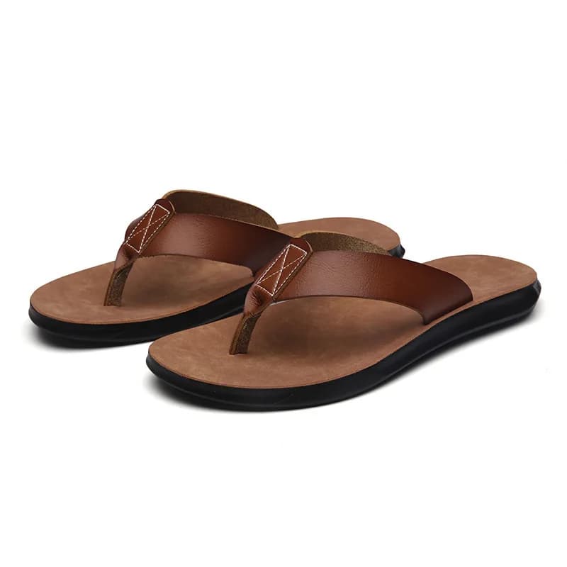 Nuove Ciabatte in Pelle Italiana per Uomo, Taglie 38-47, Scarpe Casual Estive da Spiaggia, Pantofole da Hotel, Calzature Leggere e di Lusso