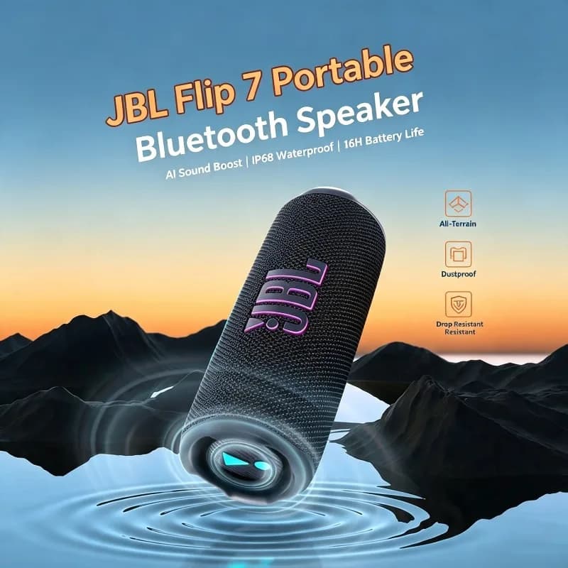 Original JBL FLIP 7 Portable Speaker, IP68 Waterproof Stereo Sound, Perfect for Parties and Outdoor Use