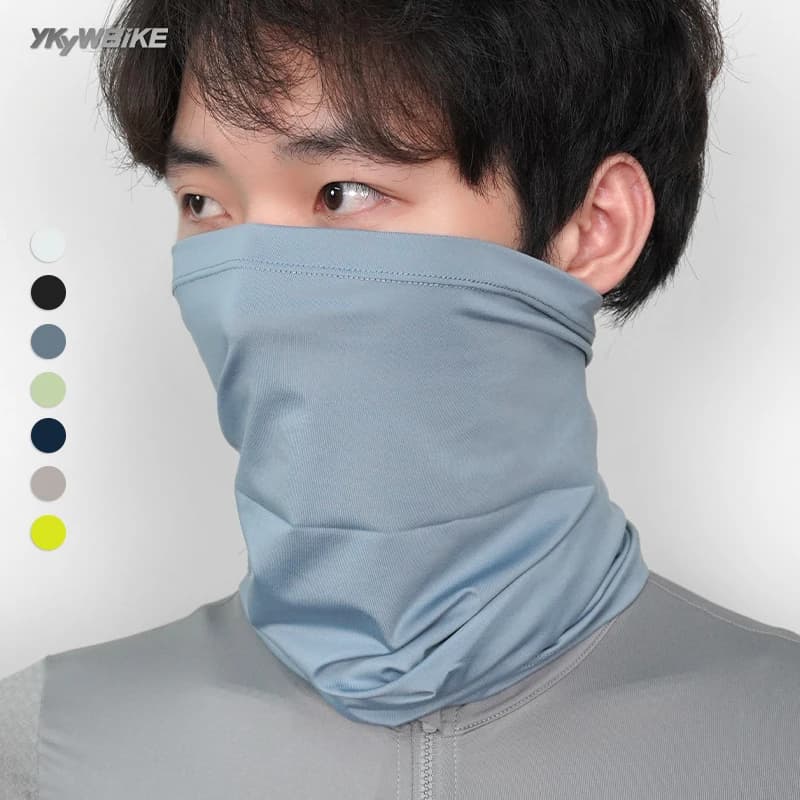 YKYW traspirante ciclismo seta ghiaccio viso mezza maschera protezione solare copertura del viso della bicicletta maschera completa estate bici da strada sciarpa Sport all'aria aperta