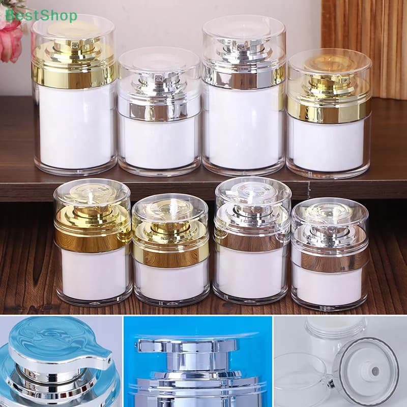 Contenitore cosmetico per crema e lozione da viaggio con bottiglia sottovuoto ricaricabile con pompa Vaso idratante Contenitore vuoto per crema da toilette