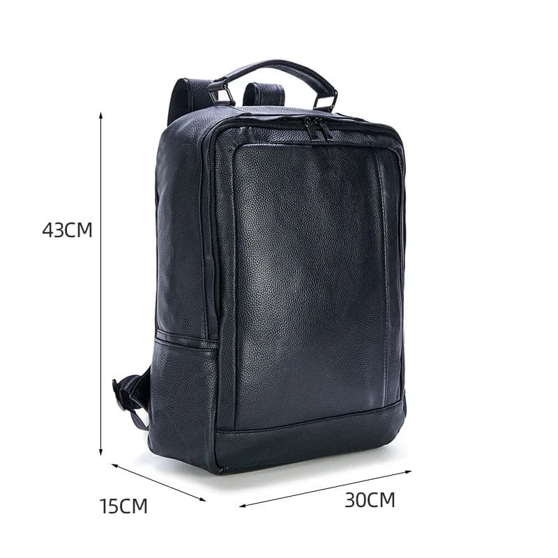 2027 New Brand Genuine Leather Men Backpacks Fashion Real Natural Leather Student Backpack Boy Luxury Business Laptop School Bag