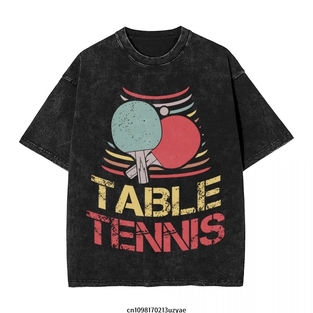 Table Tennis Gift Idea Ping Pong Tennis Men's Vintage Cotton Short Sleeve T-Shirt Summer Hip Hop Tee shirt