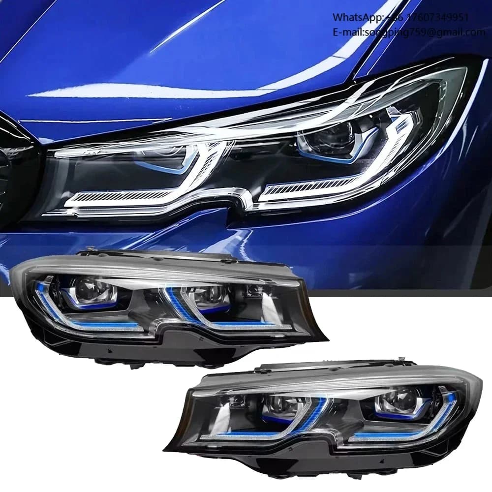LED Headlight Assembly with DRL Projector Sequential Turn Signal Compatible for BMW E90 3 Series 2005-2012 Replacement Front