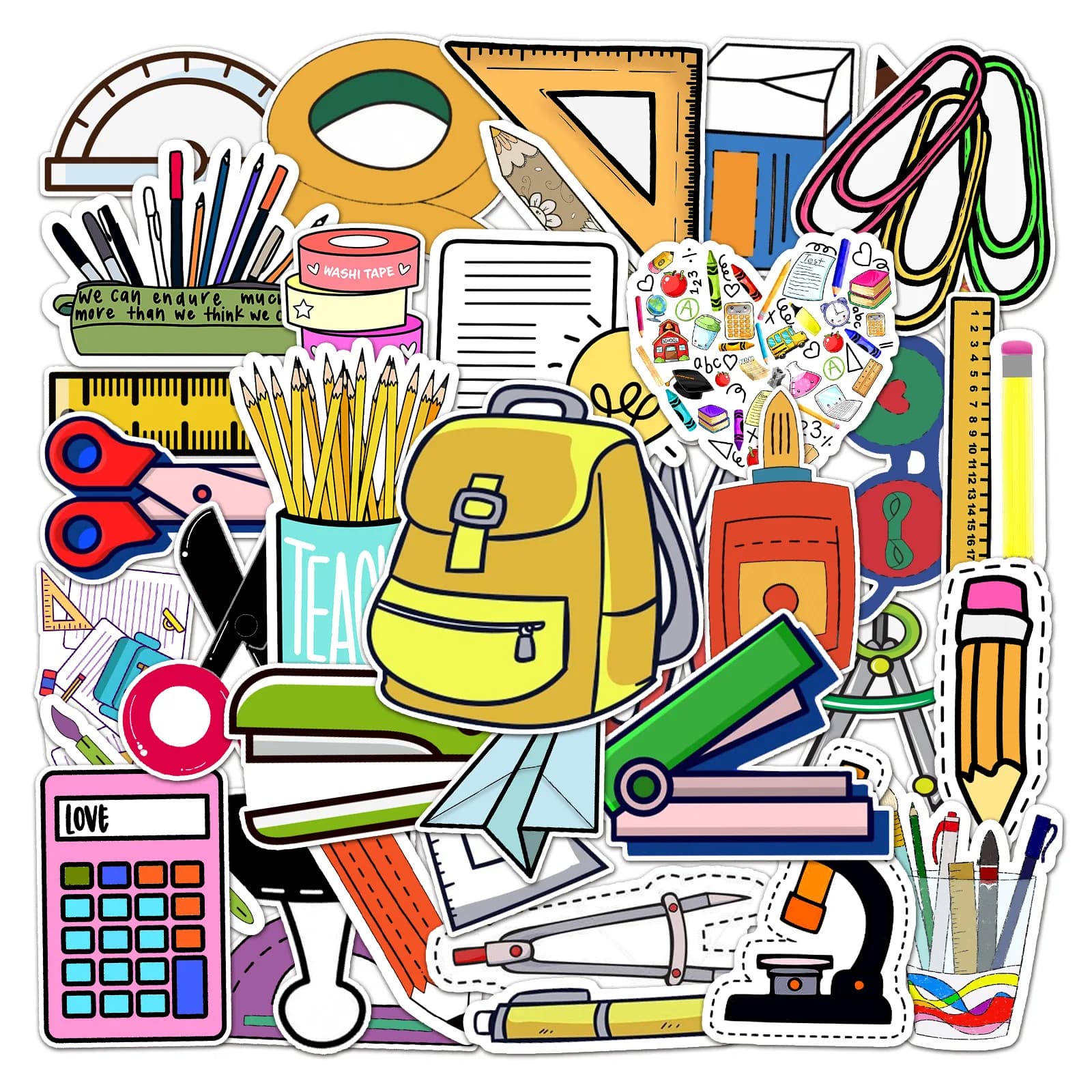 50Pcs stationery set sticker DIY cartoon Decoratio phone Luggage Laptop Guitar Bike Skateboard fridge helmet waterpro Kid gift
