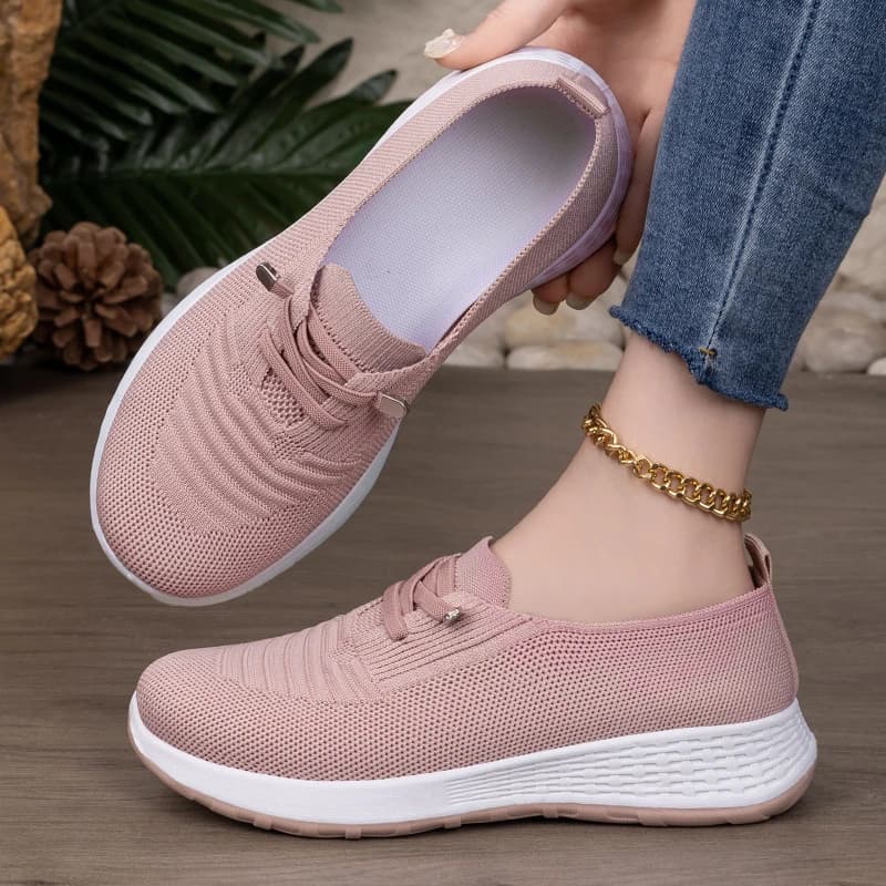 Scarpe da Passeggio Comode per Donne Anziane e Mamme, Suola in Memory Foam Ultra-Morbida, Mocassini Traspiranti in Tela Slip-On per Piedi Gonfi e Larghi