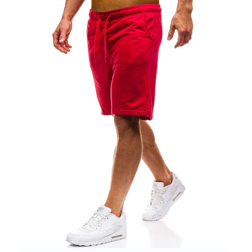 Men's comfortable shorts, men's casual shorts with microelastic belt and drawstring, comfortable and fashionable for fitness training