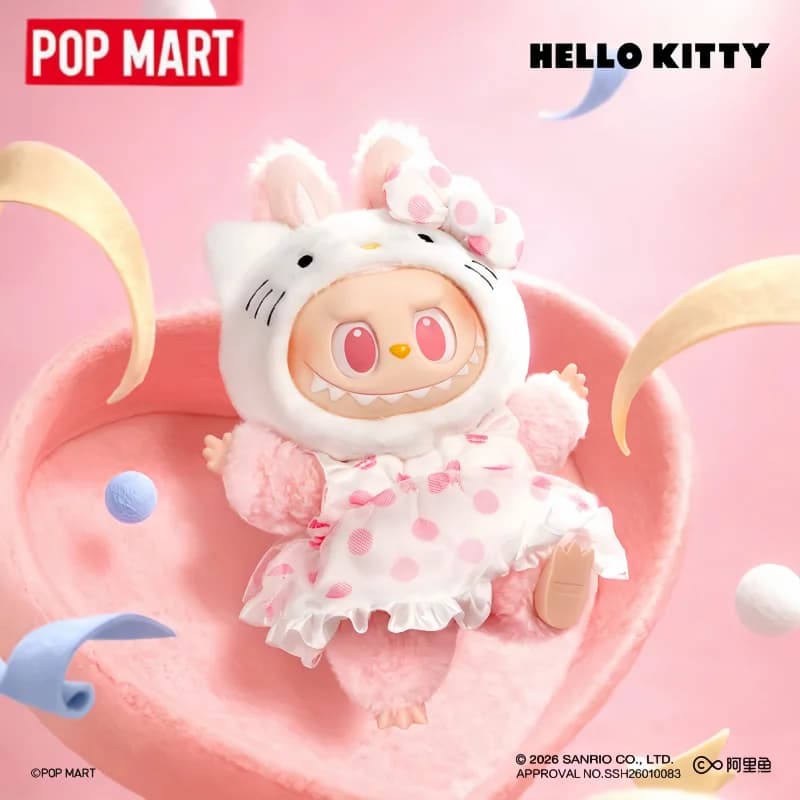Nuova Serie Originale POP MART The Monsters Labubu X Sanrio Characters, Blind Box, Figurine Anime Cartoon, Mystery Box, Giocattolo da Scrivania, Regalo