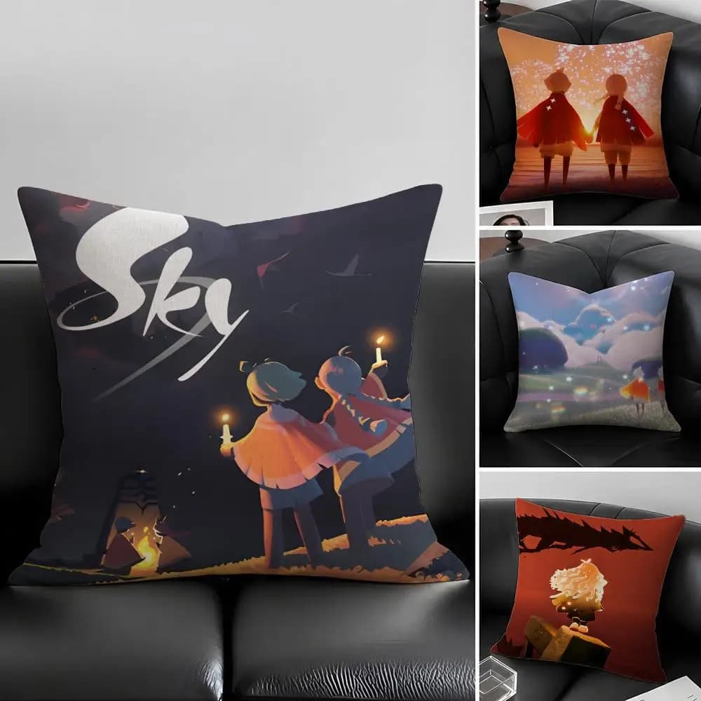 Game S-Sky C-Children of the L-Light Set di fodere per cuscini in lino naturale, decorazione tutto in uno per divano, camera da letto e sedia